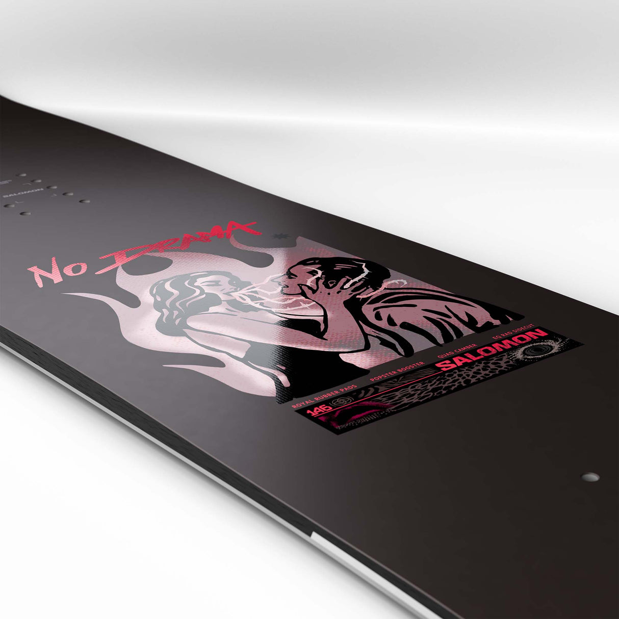 NoDrama- Multi colored snowboard on a white background