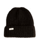 NordenBeanie- Black beanie with a brand label on a white background