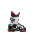 Nordica Speedmachine J3 Boys- Black and white ski boot with red accents on a white background