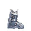 Nordica Speedmachine J4 Girls- Periwinkle ski boot with white and pink accents on a white background
