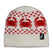 NordicrabBeanie-Beanie with red crab pattern on a white background