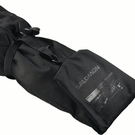 ORIGINAL1PAIR160-210-Black ski bag with 'Salomon' branding on a white background