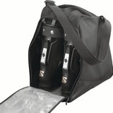 ORIGINALGEARBAG-Black ski boot bag with Salomon branding on a white background