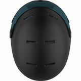ORKAVISOR- Black helmet with a blue visor on a white background