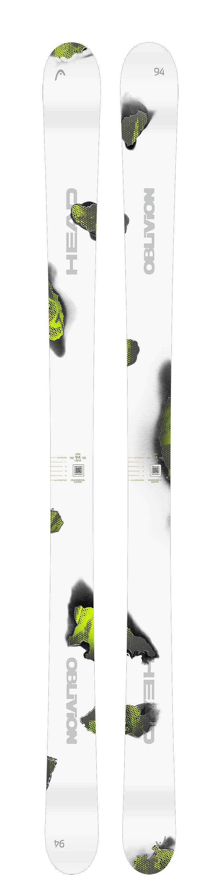 Oblivion94- Two skis with a pattern on a white background