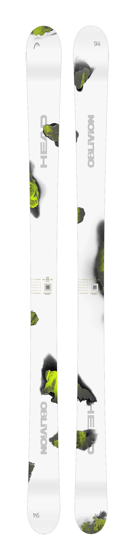 Oblivion94- Two skis with a pattern on a white background