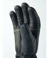 OmniTriggerGlove-A pair of black leather winter gloves shown against a plain white background