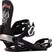 One-Black snowboard binding with Motorhead logo on a white background