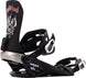 One-Black snowboard binding with Motorhead logo on a white background