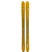 Optic104-Yellow skis with branding on a white background