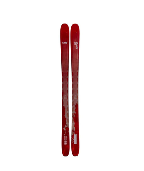 Optic88- Red Line Skis on a white background