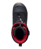 Orton- Black and red snowboard boot on a white background