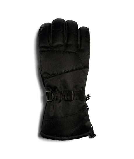 OtisGlove-A single black insulated winter glove with a wrist strap and buckle, shown against a plain white background.