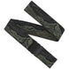 OutofRange-Black and green patterned belt with a visible brand name on a white background