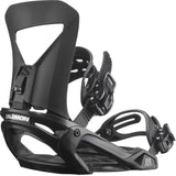 Pact- Black snowboard bindings on a white background