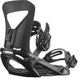 Pact- Black snowboard bindings on a white background