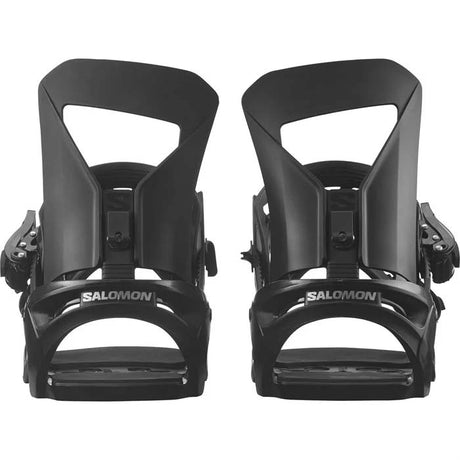 Pact- Black snowboard bindings on a white background