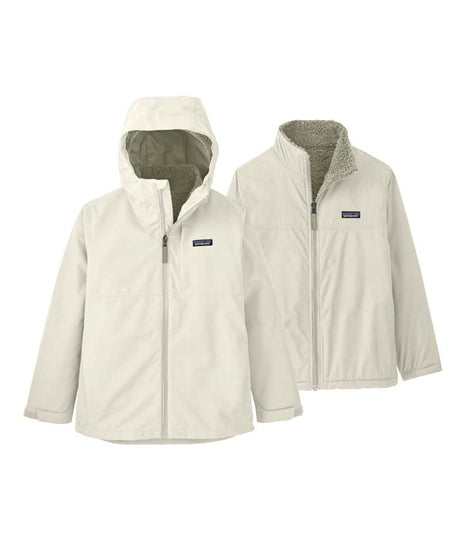 Patagonia 4 in 1 Everyday Kids Jacket- Two cream-colored jackets with hoodies on a white background