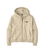 Patagonia Ahnya Full-Zip Womens Hoody- Beige hoodie with a brand logo on a white background