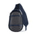 Patagonia Atom Sling 8L- Gray and navy sling bag with Patagonia logo on a white background