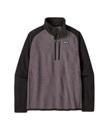Patagonia Better Sweater Mens 1_4 Zip- Grey  and black pullover with a brand logo on a white background