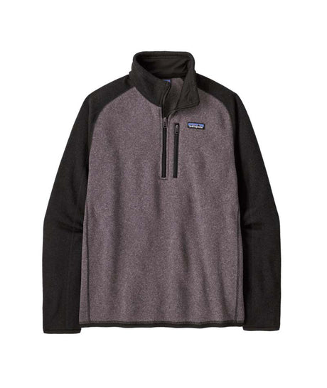 Patagonia Better Sweater Mens 1_4 Zip- Grey  and black pullover with a brand logo on a white background