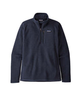 Patagonia Better Sweater Mens 1_4 Zip- Navy blue fleece pullover with a brand logo on a white background