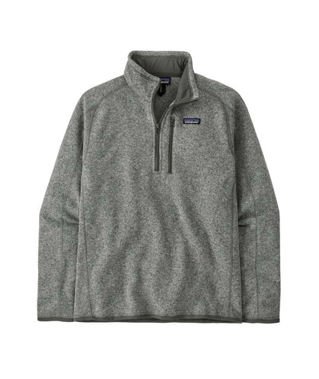 Patagonia Better Sweater Mens 1_4 Zip- Gray fleece pullover with a brand logo on a white background