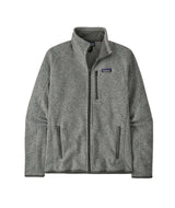 Patagonia Better Sweater Mens Jacket- Gray fleece jacket with a brand logo on a white background