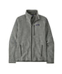 Patagonia Better Sweater Mens Jacket- Gray fleece jacket with a brand logo on a white background