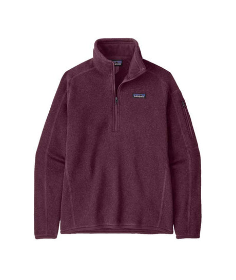 Patagonia Better Sweater Womens 1_4 Zip- Maroon fleece pullover with Patagonia logo on a white background