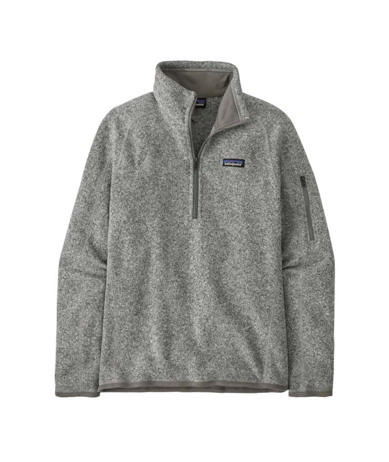 Patagonia Better Sweater Womens 1_4 Zip- Gray fleece pullover with a brand logo on a white background