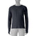 Patagonia Capilene Midweight Kids Crew- Black long-sleeve shirt on a mannequin against a white background