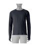 Patagonia Capilene Midweight Kids Crew- Black long-sleeve shirt on a mannequin against a white background
