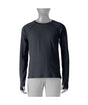 Patagonia Capilene Midweight Kids Crew- Black long-sleeve shirt on a mannequin against a white background