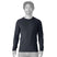 Patagonia Capilene Midweight Mens Crew- Person wearing a black long-sleeve shirt on a white background