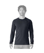 Patagonia Capilene Midweight Mens Crew- Person wearing a black long-sleeve shirt on a white background