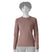 Patagonia Capilene Midweight Womens Crew- Person wearing a light pink long-sleeve shirt on a white background