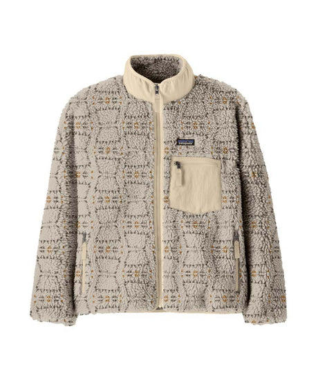 Patagonia Classic Retro-X Womens Jacket- Patterned jacket with a white zipper on a white background