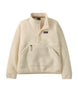 Patagonia Cozy Fluff Kids Pullover- Beige  fleece pullover with a brand logo on a white background