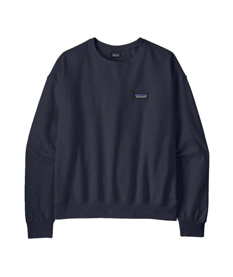 Patagonia Dailey Womens Crew- Navy blue sweatshirt with a brand logo on a white background, Shop Patagonia Sale
