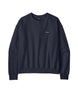 Patagonia Dailey Womens Crew- Navy blue sweatshirt with a brand logo on a white background, Shop Patagonia Sale