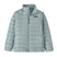 Patagonia Down Sweater Kids Jacket- Light blue puffer jacket with a visible brand logo on a white background