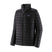 Patagonia Down Sweater Mens Jacket- Black puffer jacket with a brand logo on a white background