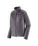 Patagonia Down Sweater Womens Jacket-Gray puffer jacket with a brand logo on a white background