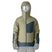 Patagonia Insulated Snowfarer Mens Jacket,  Khaki and navy jacket with transparent visor on a white background