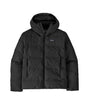 Patagonia Jackson Glacier Mens Jacket- Black puffer jacket with a hood on a white background