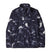 Patagonia Lightweight Synch Snap-T Mens Pullover-Navy fleece pullover with white abstract pattern on a white background
