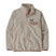 Patagonia Lightweight Synch Snap-T Womens Pullover-Beige fleece pullover with pink accents on a white background