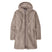 Patagonia Lonesome Mesa Hooded Womens Parka- Beige fleece jacket with a hood on a white background